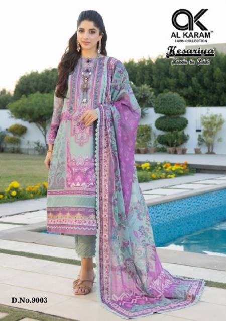 Al Karam Kesariya Vol 9 Cambric Cotton Dress Material
